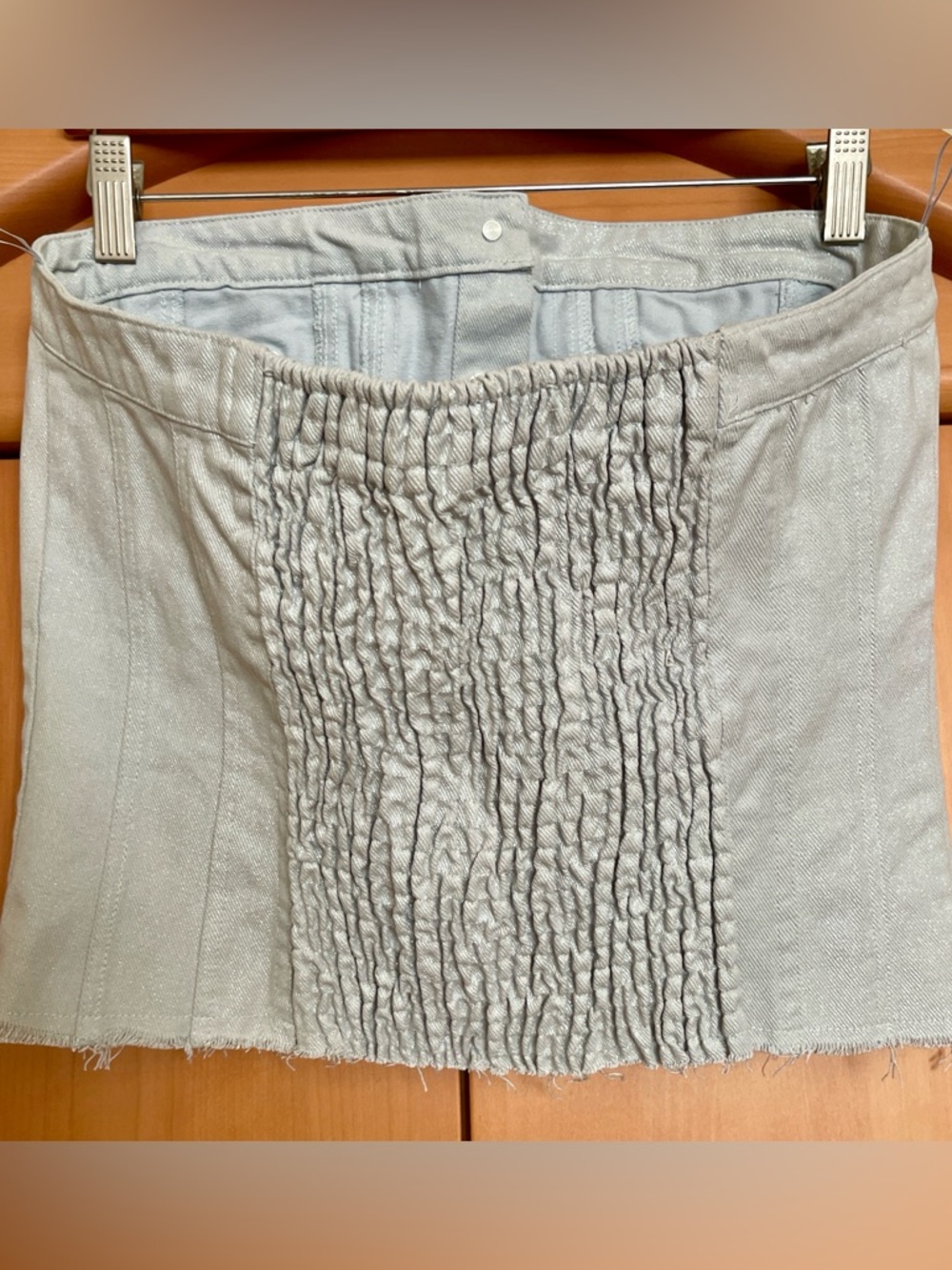 Zara Light Gray Strapless Button-Front Bustier - image 4